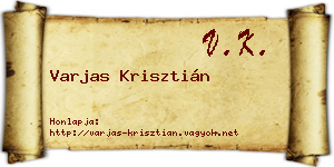 Varjas Krisztián névjegykártya